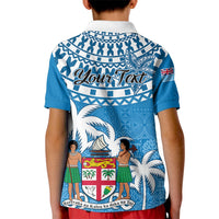 Personalised Fiji Kid Polo Shirt Bula Fijian Tapa Pattern - Wonder Print Shop