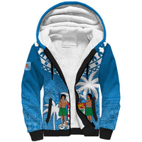 Personalised Fiji Sherpa Hoodie Bula Fijian Tapa Pattern - Wonder Print Shop