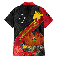 Papua New Guinea Family Matching Tank Maxi Dress and Hawaiian Shirt Bird Of Paradise With Tropical Flower - Wonder Print Shop