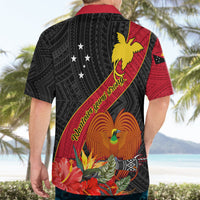 Papua New Guinea Hawaiian Shirt Bird Of Paradise With Tropical Flower - Wonder Print Shop