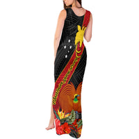 Papua New Guinea Tank Maxi Dress Bird Of Paradise With Tropical Flower - Wonder Print Shop