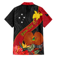 Personalised Papua New Guinea Family Matching Puletasi Dress and Hawaiian Shirt Bird Of Paradise With Tropical Flower - Wonder Print Shop