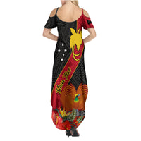 Personalised Papua New Guinea Family Matching Summer Maxi Dress and Hawaiian Shirt Bird Of Paradise With Tropical Flower - Wonder Print Shop