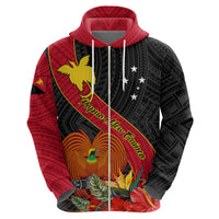 Personalised Papua New Guinea Hoodie Bird Of Paradise With Tropical Flower - Wonder Print Shop