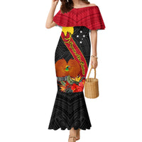 Personalised Papua New Guinea Mermaid Dress Bird Of Paradise With Tropical Flower - Wonder Print Shop