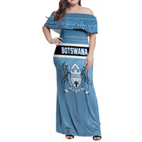 Botswana Family Matching Off Shoulder Maxi Dress and Hawaiian Shirt Tswana Pula African Pattern - Wonder Print Shop