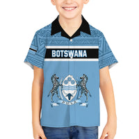 Botswana Family Matching Off Shoulder Short Dress and Hawaiian Shirt Tswana Pula African Pattern - Wonder Print Shop
