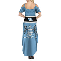 Botswana Family Matching Summer Maxi Dress and Hawaiian Shirt Tswana Pula African Pattern - Wonder Print Shop