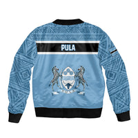 Botswana Sleeve Zip Bomber Jacket Tswana Pula African Pattern - Wonder Print Shop
