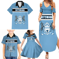 Personalised Botswana Family Matching Summer Maxi Dress and Hawaiian Shirt Tswana Pula African Pattern - Wonder Print Shop
