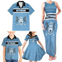 Personalised Botswana Family Matching Tank Maxi Dress and Hawaiian Shirt Tswana Pula African Pattern - Wonder Print Shop