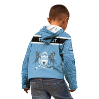Personalised Botswana Kid Hoodie Tswana Pula African Pattern - Wonder Print Shop