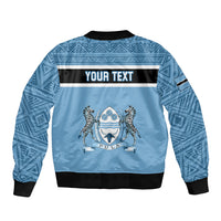 Personalised Botswana Sleeve Zip Bomber Jacket Tswana Pula African Pattern - Wonder Print Shop