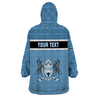 Personalised Botswana Wearable Blanket Hoodie Tswana Pula African Pattern - Wonder Print Shop