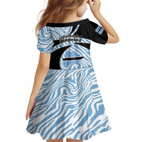 Botswana Independence Day Family Matching Short Sleeve Bodycon Dress and Hawaiian Shirt Lefatshe la Botswana Zebra Pattern - Wonder Print Shop