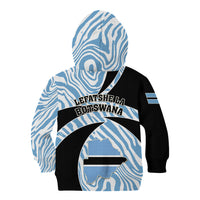 Botswana Independence Day Kid Hoodie Lefatshe la Botswana Zebra Pattern - Wonder Print Shop