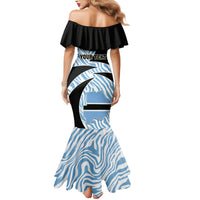 Personalised Botswana Independence Day Family Matching Mermaid Dress and Hawaiian Shirt Lefatshe la Botswana Zebra Pattern - Wonder Print Shop