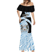 Personalised Botswana Independence Day Mermaid Dress Lefatshe la Botswana Zebra Pattern - Wonder Print Shop