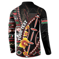 Personalized Kenya Button Sweatshirt Jamhuri ya Kenya Shield - Wonder Print Shop