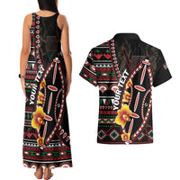 Personalized Kenya Couples Matching Tank Maxi Dress and Hawaiian Shirt Jamhuri ya Kenya Shield - Wonder Print Shop