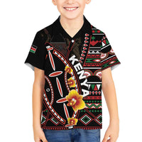 Personalized Kenya Kid Hawaiian Shirt Jamhuri ya Kenya Shield - Wonder Print Shop