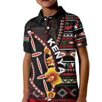 Personalized Kenya Kid Polo Shirt Jamhuri ya Kenya Shield - Wonder Print Shop