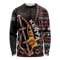 Personalized Kenya Long Sleeve Shirt Jamhuri ya Kenya Shield - Wonder Print Shop