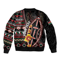 Personalized Kenya Sleeve Zip Bomber Jacket Jamhuri ya Kenya Shield - Wonder Print Shop