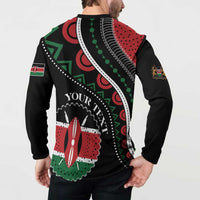 Personalized Kenya Button Sweatshirt Harambee African Pattern - Wonder Print Shop