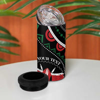 Personalized Kenya 4 in 1 Can Cooler Tumbler Harambee African Pattern - Wonder Print Shop