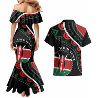 Personalized Kenya Couples Matching Mermaid Dress and Hawaiian Shirt Harambee African Pattern - Wonder Print Shop