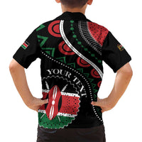 Personalized Kenya Family Matching Long Sleeve Bodycon Dress and Hawaiian Shirt Harambee African Pattern - Wonder Print Shop