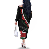 Personalized Kenya Family Matching Off The Shoulder Long Sleeve Dress and Hawaiian Shirt Harambee African Pattern - Wonder Print Shop