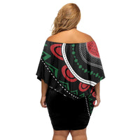 Personalized Kenya Family Matching Off Shoulder Short Dress and Hawaiian Shirt Harambee African Pattern - Wonder Print Shop