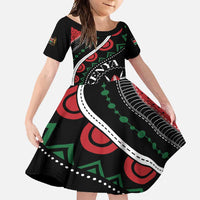 Personalized Kenya Family Matching Summer Maxi Dress and Hawaiian Shirt Harambee African Pattern - Wonder Print Shop