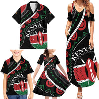 Personalized Kenya Family Matching Summer Maxi Dress and Hawaiian Shirt Harambee African Pattern - Wonder Print Shop