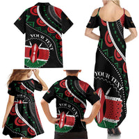 Personalized Kenya Family Matching Summer Maxi Dress and Hawaiian Shirt Harambee African Pattern - Wonder Print Shop