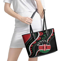 Kenya Leather Tote Bag Harambee African Pattern - Wonder Print Shop