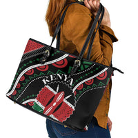Kenya Leather Tote Bag Harambee African Pattern - Wonder Print Shop