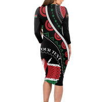 Personalized Kenya Long Sleeve Bodycon Dress Harambee African Pattern - Wonder Print Shop