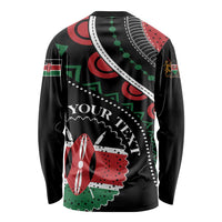 Personalized Kenya Long Sleeve Shirt Harambee African Pattern - Wonder Print Shop