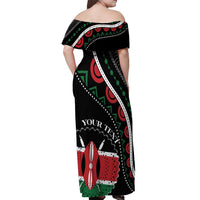 Personalized Kenya Off Shoulder Maxi Dress Harambee African Pattern - Wonder Print Shop