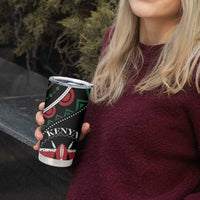 Personalized Kenya Tumbler Cup Harambee African Pattern - Wonder Print Shop