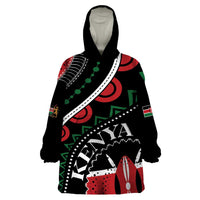 Personalized Kenya Wearable Blanket Hoodie Harambee African Pattern - Wonder Print Shop