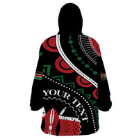 Personalized Kenya Wearable Blanket Hoodie Harambee African Pattern - Wonder Print Shop