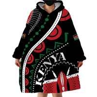 Personalized Kenya Wearable Blanket Hoodie Harambee African Pattern - Wonder Print Shop