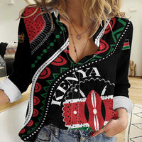 Personalized Kenya Women Casual Shirt Harambee African Pattern - Wonder Print Shop