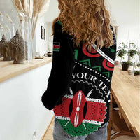 Personalized Kenya Women Casual Shirt Harambee African Pattern - Wonder Print Shop