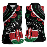 Personalized Kenya Women Sleeveless Polo Shirt Harambee African Pattern - Wonder Print Shop