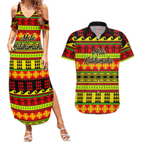 Custom Hawaii Christmas Couples Matching Summer Maxi Dress and Hawaiian Shirt Hawaiian Quilt Pattern Reggae Version - Wonder Print Shop